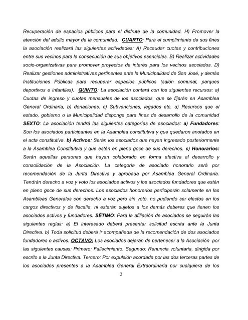 ACTA  CONSTITUTIVA ASOCIACION VECINOS AVENIDA 52 CALLE 46 HATILLO 4