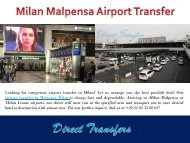 Milan Malpensa Airport Transfer