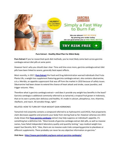 Pure Extract - Healthy Meal Plan For Bikini Body