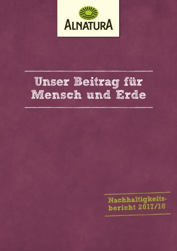 Alnatura Nachhaltigkeitsbericht 2017/2018