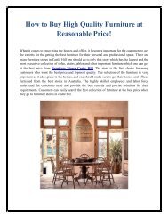 How to buy High Quality Furniture at Reasonable Price!