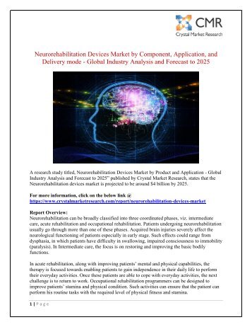 Neurorehabilitation Devices Market to Reach $ 4 Billion By 2025