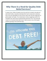 Why There Is a Need for Quality Debt Relief Services