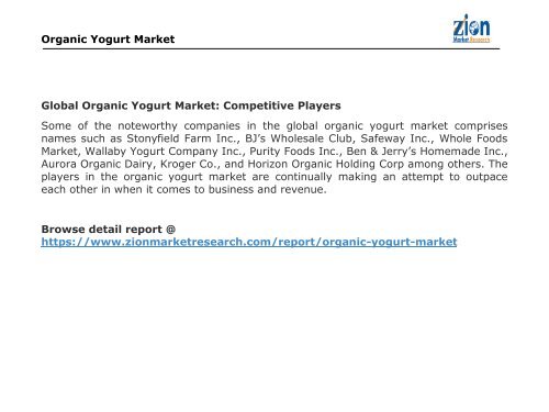 Organic Yogurt Market,2016–2024