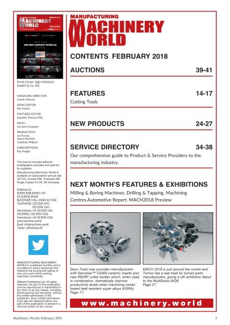 Manufacturing Machinery World February 2018