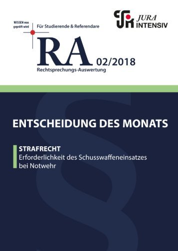 RA 02/2018 - Entscheidung des Monats