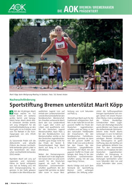 BREMER SPORT Magazin | Februar 2018