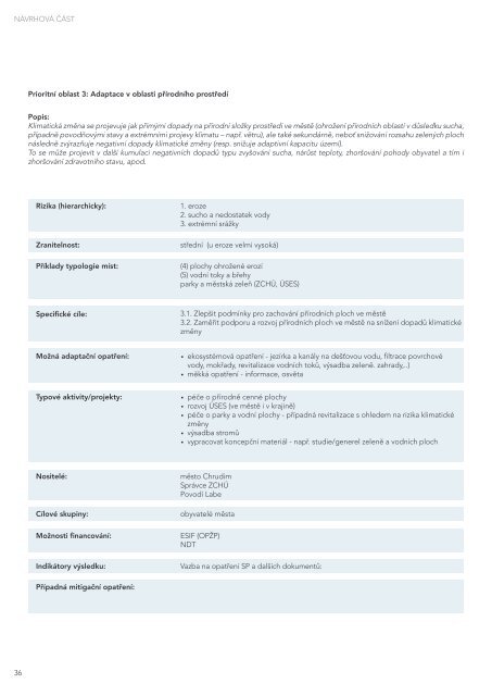 Adaptační strategie města Chrudim na klimatickou změnu