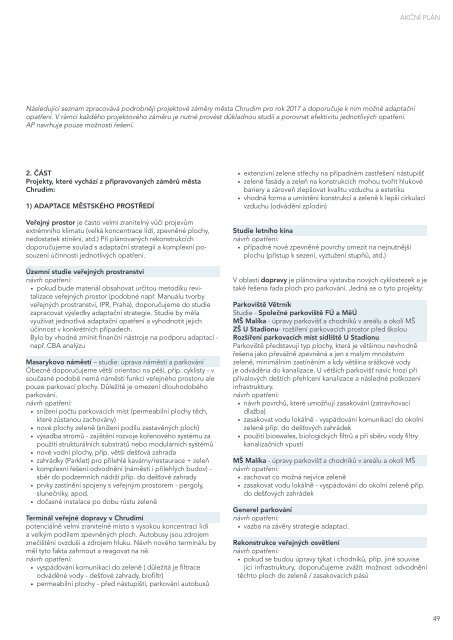 Adaptační strategie města Chrudim na klimatickou změnu
