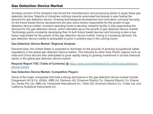 Gas Detection Device Market