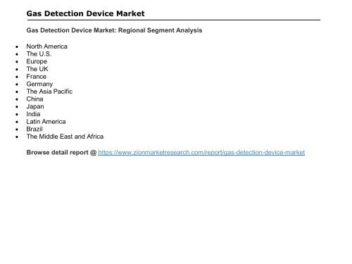 Gas Detection Device Market