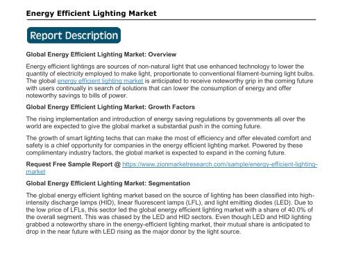 Energy Efficient Lighting Market