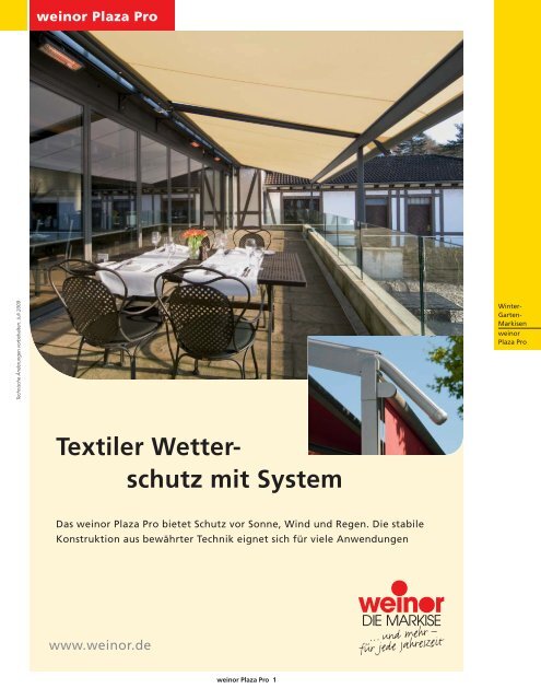 weinor Plaza Pro - Diemer+Sauter