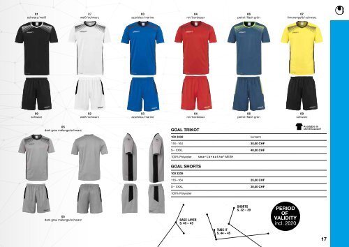 uhlsport Teamkatalog 2018 CHF