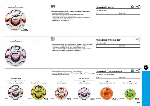 uhlsport Teamkatalog 2018 CHF