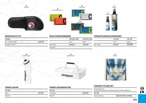 uhlsport Teamkatalog 2018 CHF