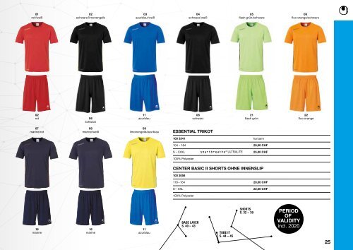 uhlsport Teamkatalog 2018 CHF