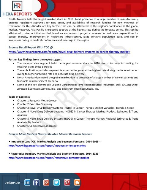 Novel Drug Delivery Systems (NDDS) Market in Cancer Therapy Analysis by Workflow and End User to 2014-2025