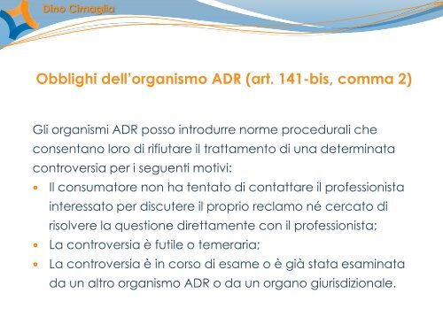 5. Evoluzione normativa della conciliazione paritetica (Cimaglia)