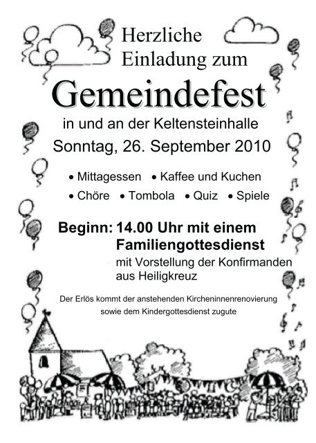 Beginn: 14.00 Uhr mit einem Familiengottesdienst - Evangelische ...