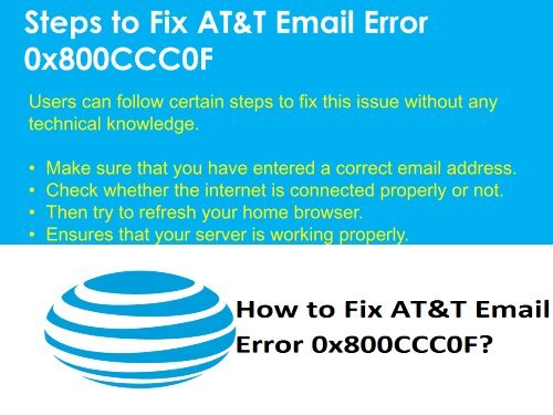 AT&T Email Error 0x800CCC0F Call 1-888-909-0535 AT&T Support Number