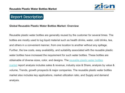 Global Reusable Plastic Water Bottles Market, 2016–2024