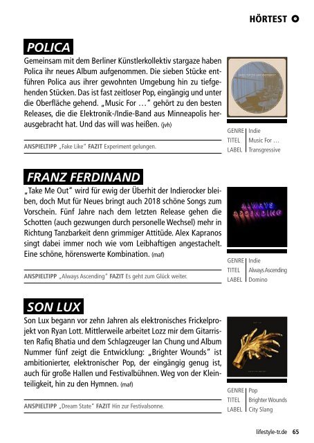 Lifestyle Februar 2018