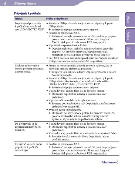 Sony NWZ-B143F - NWZ-B143F Consignes d&rsquo;utilisation Slovaque