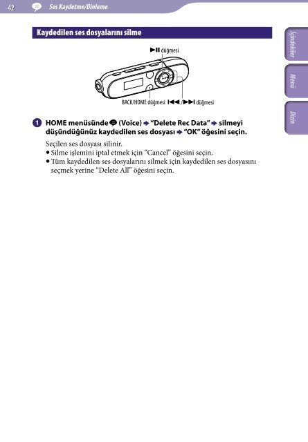 Sony NWZ-B143F - NWZ-B143F Consignes d&rsquo;utilisation Turc