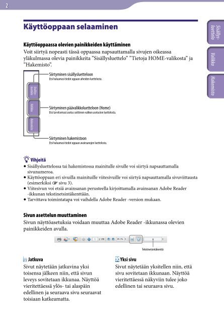 Sony NWZ-B143F - NWZ-B143F Consignes d&rsquo;utilisation Finlandais