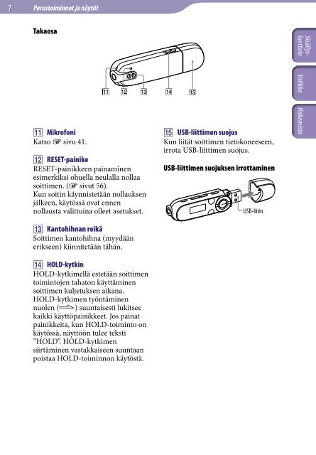 Sony NWZ-B143F - NWZ-B143F Consignes d&rsquo;utilisation Finlandais