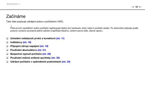 Sony VPCZ21X9R - VPCZ21X9R Mode d'emploi Tch&egrave;que