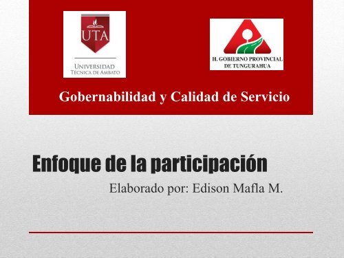 Enfoque de la Participación Ciudadana