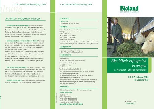 Bio-Milch erfolgreich erzeugen - Bioland