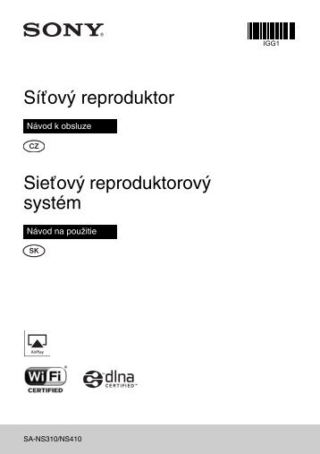Sony SA-NS410 - SA-NS410 Consignes dâutilisation Slovaque