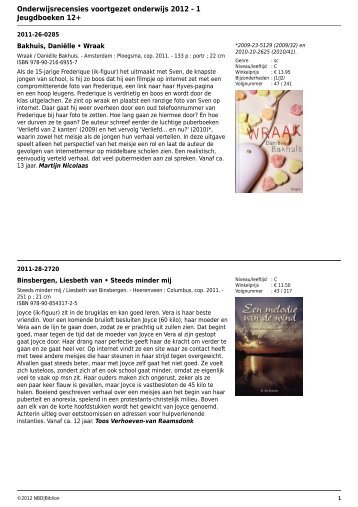 6 juli 2012 Onderwijsrecensies VO nr.1 - NBD Biblion