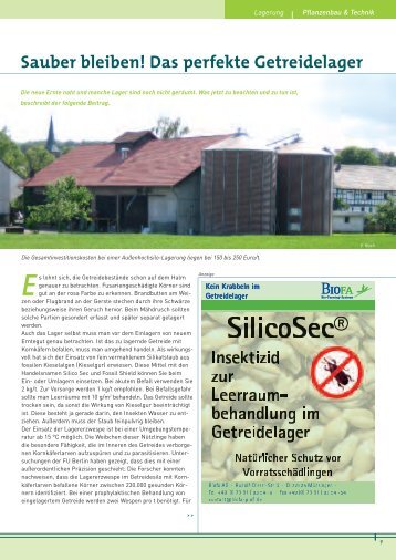 SilicoSec® Insektizid zur Leerraum- behandlung im ... - Bioland