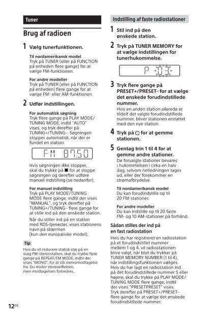 Sony MHC-ECL77BT - MHC-ECL77BT Consignes d&rsquo;utilisation Danois