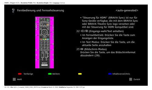 Sony KDL-37W5810 - KDL-37W5810 Consignes d&rsquo;utilisation Allemand