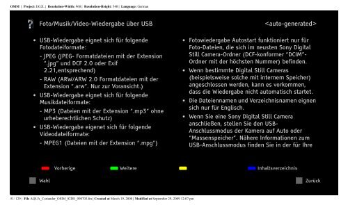 Sony KDL-37W5810 - KDL-37W5810 Consignes d&rsquo;utilisation Allemand