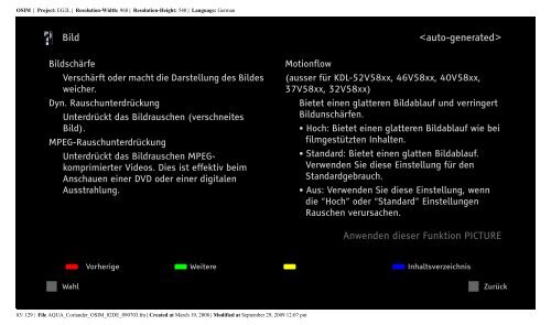 Sony KDL-37W5810 - KDL-37W5810 Consignes d&rsquo;utilisation Allemand