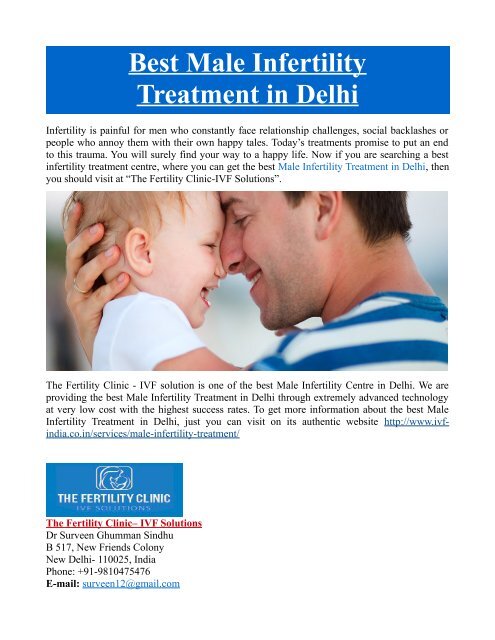 Best Male Infertility Treatment in Delhi