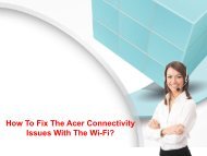 How To Fix The Acer Connectivity Issues With The Wi-Fi? 