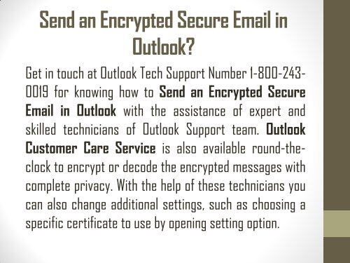 1-800-243-0019| How to Send an Encrypted Secure Email in Outlook?