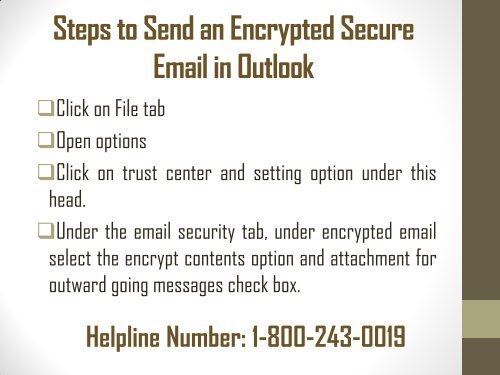 1-800-243-0019| How to Send an Encrypted Secure Email in Outlook?