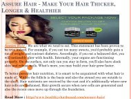 Assure Hair - Reduce the Apperance of Dandruff & Grease