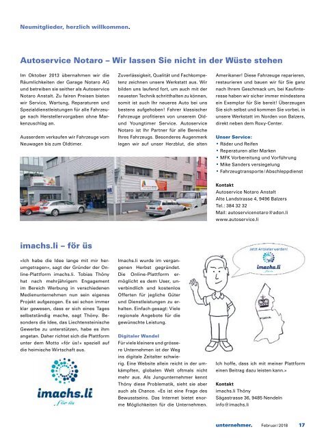 unternehmer. Februar 2018