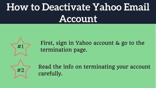 Delete &amp; Deactivate Yahoo Email Account