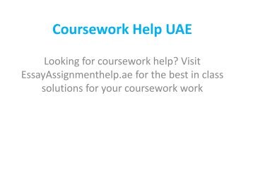 Coursework Help Online in UAE