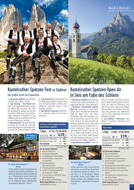 Sieghart Reisen Sommerkatalog 2018 Sachsen, Sachsen-Anhalt, Thüringen